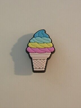 10 for $10 Jibbitz Croc Charm - Ice Cream Cone Multicolored Soft Serve Swirls 2